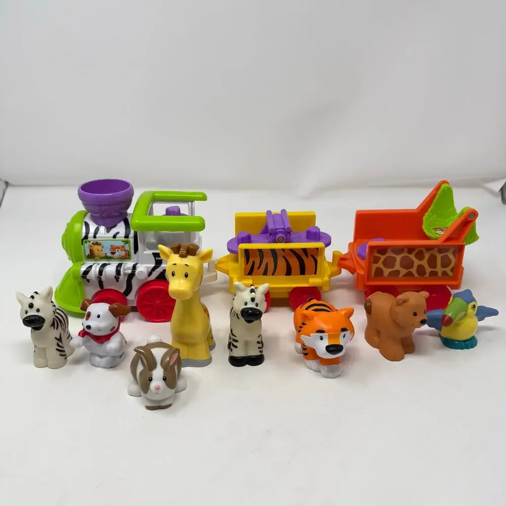 Fisher-Price Little People Musical Zoo Train 3 Cars 8 Animals Working Sounds